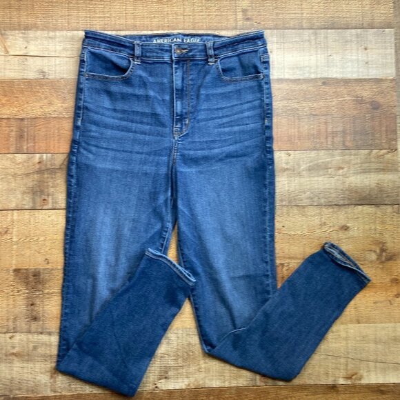 AEO Highest Rise Denim Jeggings size 14 X-Long